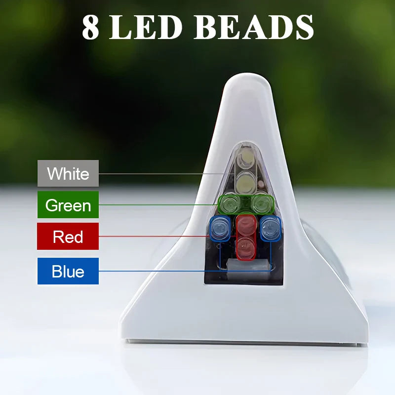 Car Solar Charge LED Anti Collision Warning Light Car Shark Fin Antenna Roof Tail Modification Light Car Safety Warning Light