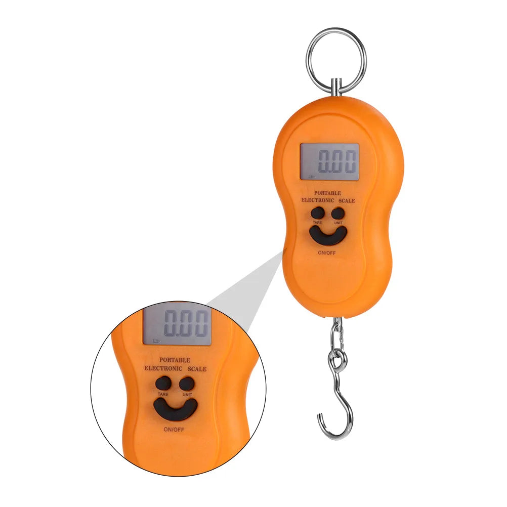 पोर्टेबल इलेक्ट्रोनिक स्केल सानो हल्का ABS स्टील मटेरियल हुक भान्साको लौका कम खपत गर्ने तौल उपकरण