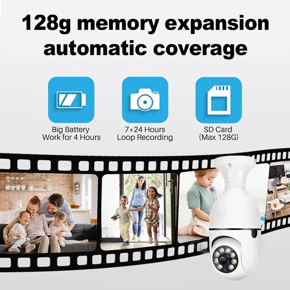Intelligenc A6 Bulb Camera High-Definition Night Vision Security Monitoring 360 Degree Panoramic Indoor Wireless Wifi Camera E27