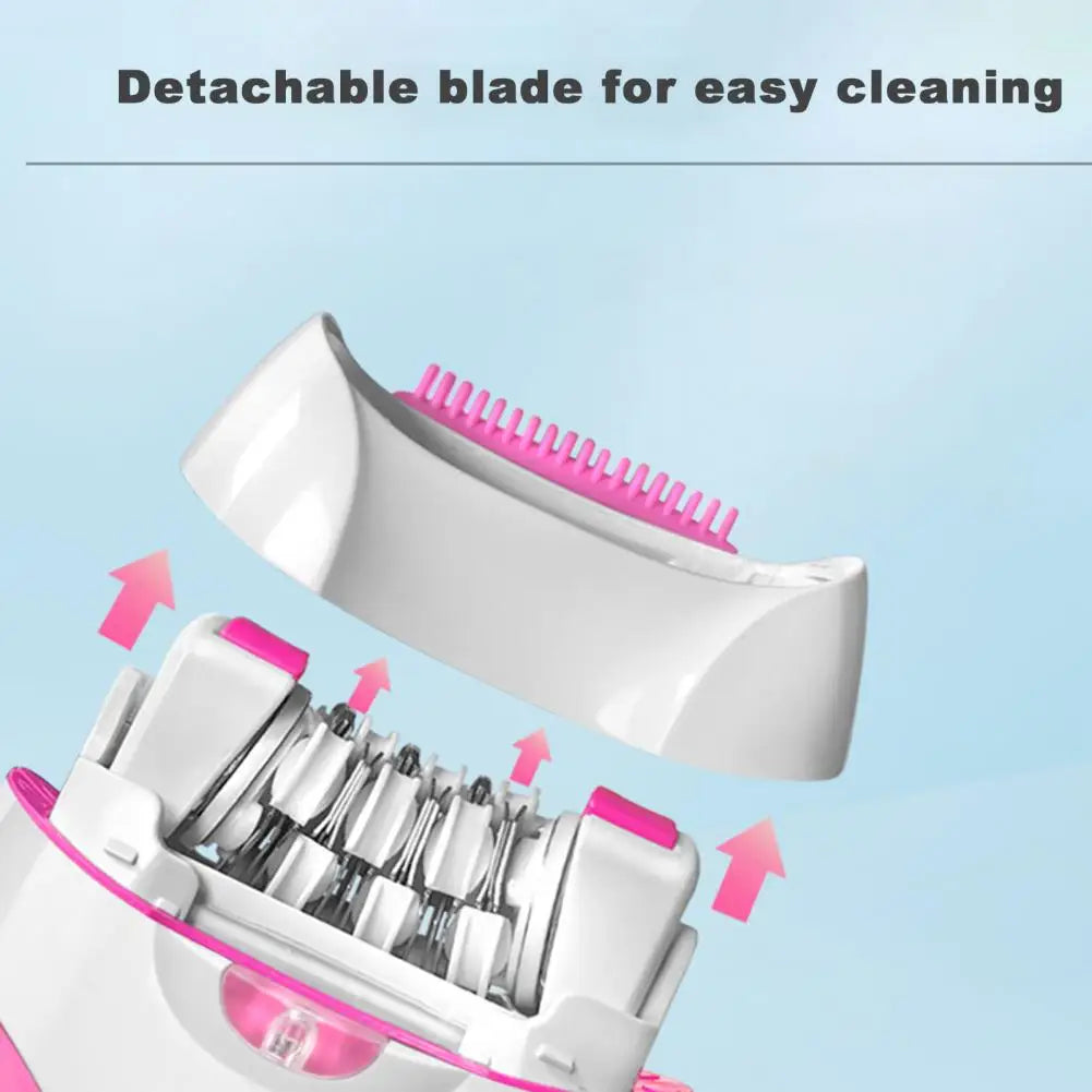 महिलाहरूको लागि KM-189A इलेक्ट्रिक हेयर एपिलेटर फास्ट रोटेटिङ डिटेचेबल USB रिचार्जेबल महिला हेयर ट्रिमर