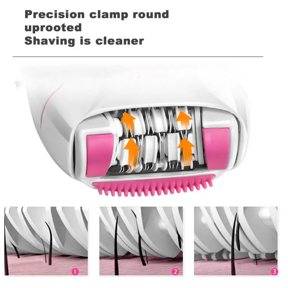 महिलाहरूको लागि KM-189A इलेक्ट्रिक हेयर एपिलेटर फास्ट रोटेटिङ डिटेचेबल USB रिचार्जेबल महिला हेयर ट्रिमर