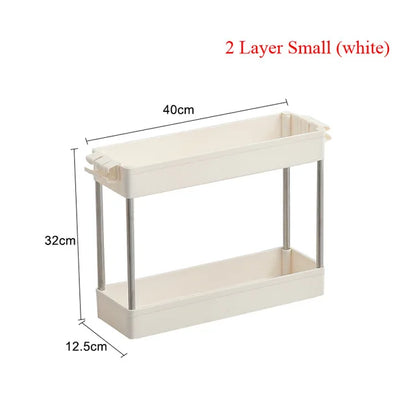 4 Layer Gap Holder Kitchen Storage Rack Fridge Side Shelf Removable with Wheels Bathroom Organizer Space Saving Shelf
