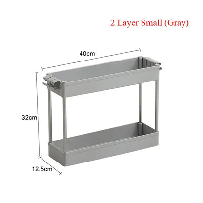4 Layer Gap Holder Kitchen Storage Rack Fridge Side Shelf Removable with Wheels Bathroom Organizer Space Saving Shelf