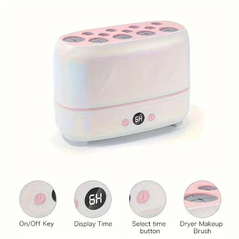 २ पीसी इलेक्ट्रिक मेकअप ब्रश क्लीनर र ड्रायर मेसिन सेट स्वचालित कस्मेटिक स्पन्ज पफ मेकअप ब्रश सफा गर्ने र सुकाउने उपकरण