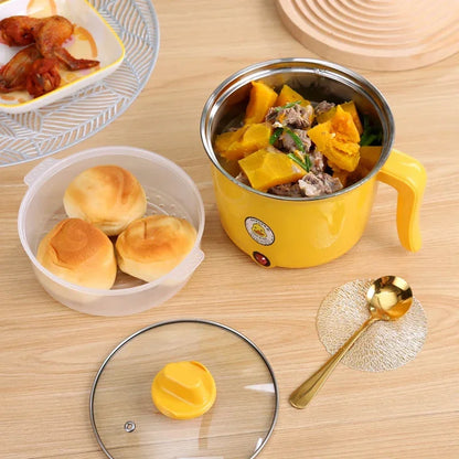 Electric Cooker 1.8L Electric Hot Pot Multifunctional Stewpot Steamer 1-3 People Cooking Pot Home Dormitory Electric Hot Pot