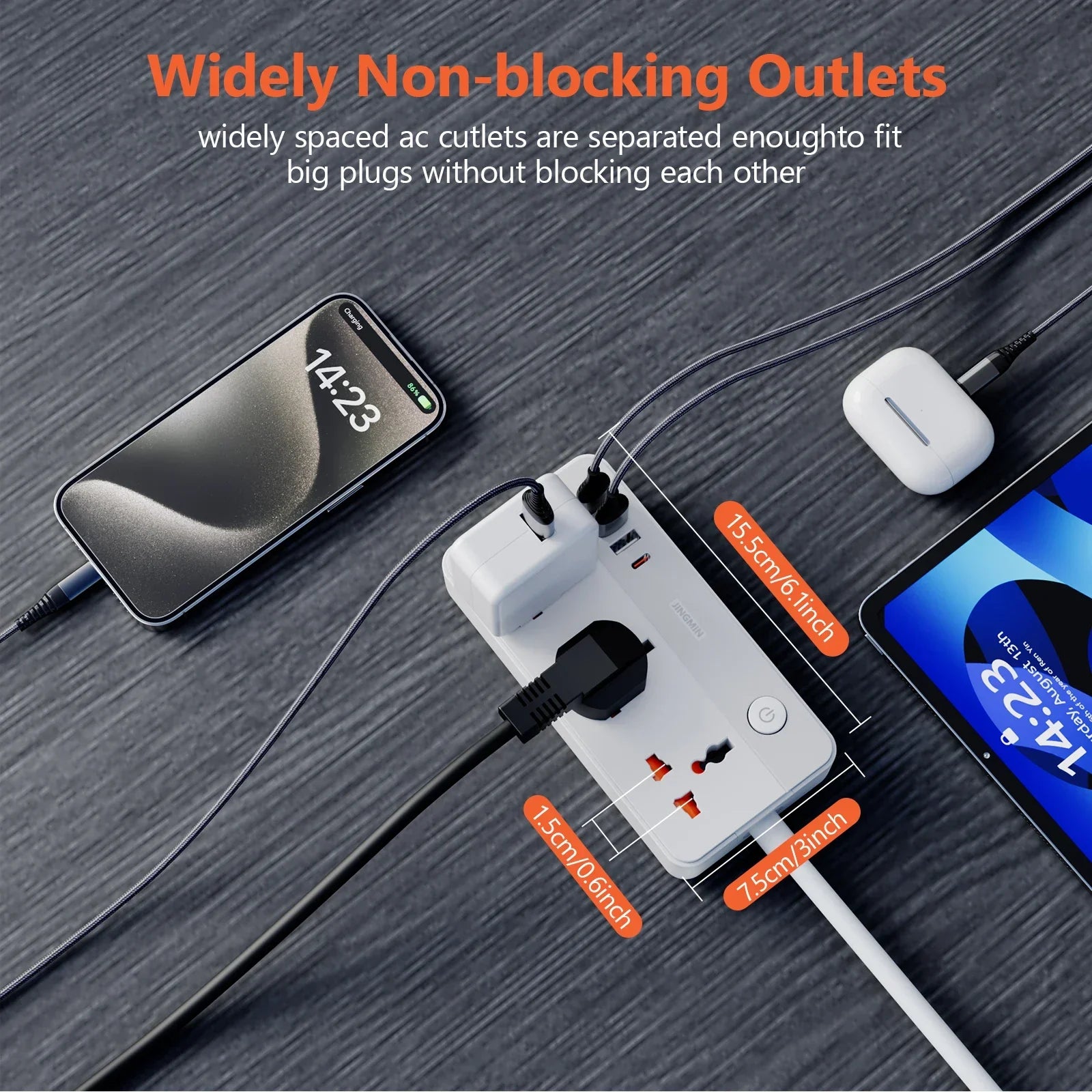 १.५ मिटर एक्सटेन्सन कर्ड एसी टाइप सी यूएसबी पोर्ट चार्ज इलेक्ट्रिकल सकेट सहितको पावर मल्टी ट्याप युनिभर्सल प्लग ईयू आउटलेट पावर स्ट्रिप