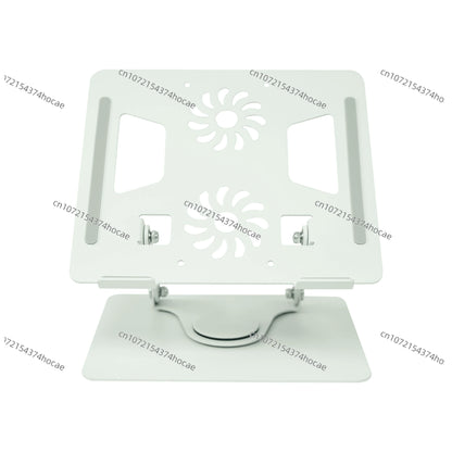 धातु समायोज्य ल्यापटप होल्डर ३६० डिग्री घुमाउने ल्यापटप कूलिङ होल्डर फोल्डेबल ल्यापटप लिफ्टर होल्डर डुअल फ्यानहरू सहित