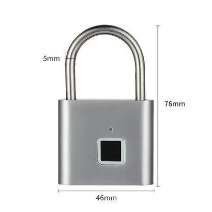 Home  Fingerprint Padlock Aluminum Sliding Door Security Bar 0.2s Lock Portable Anti-theft Electronic Waterproof Unlock To Use