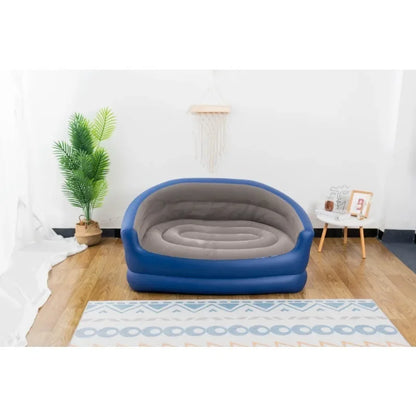 लन्च ब्रेकको लागि नयाँ इन्फ्लेटेबल लेजी सोफा डबल लाउन्ज कुर्सी ब्याकरेस्ट र आर्मरेस्टसहितको ठूलो फोल्डिङ फुर्सद सोफा