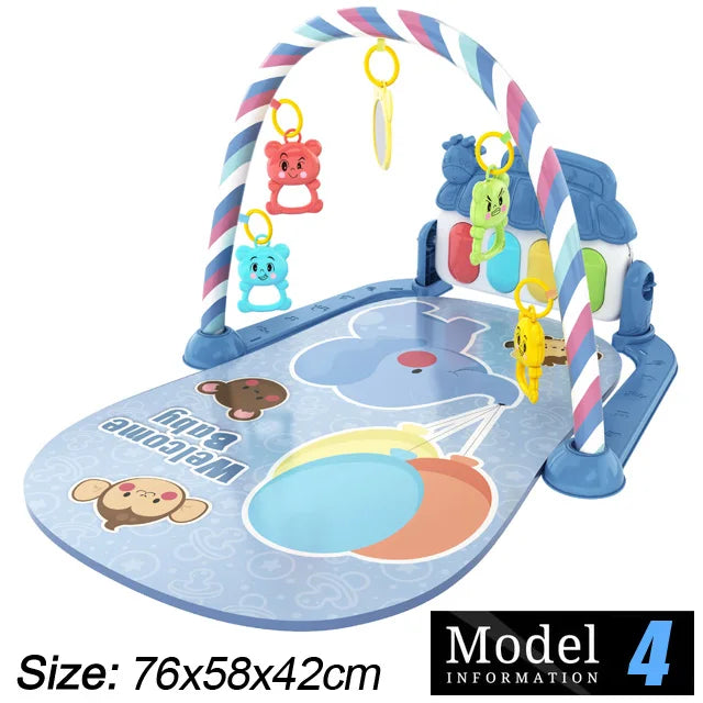 बच्चा गतिविधि जिम संगीत र्‍याक प्रारम्भिक शिक्षा खेलौना उपहार नवजात शिशु ०-३६ महिना पियानो किबोर्ड शिशु क्रलिङ ब्ल्याङ्केट पेडल प्ले म्याट