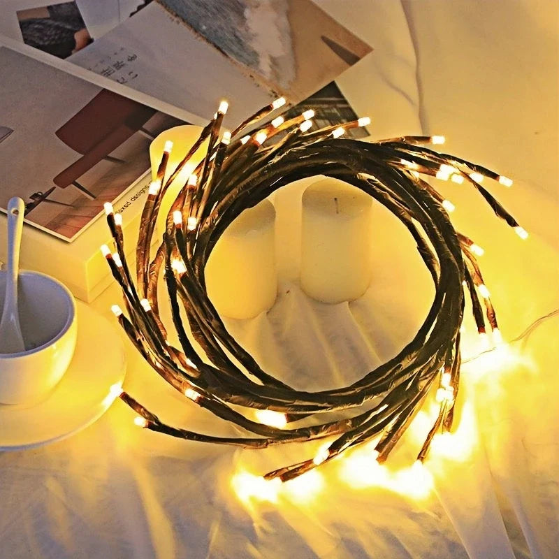 72/96Led Lights,8Moeds Remote Control USB Powered Bendable Willow Vine Light, For Wall Home Decor Indoor Outdoor Night Lights