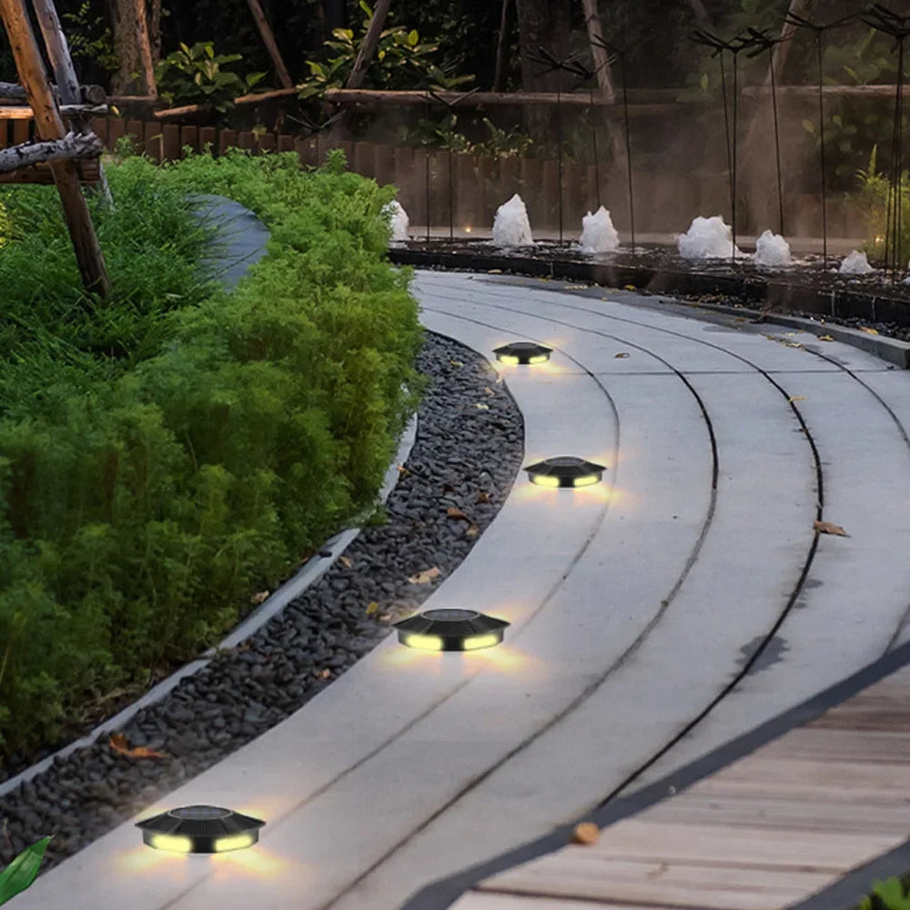 सुपर ब्राइट सोलार एलईडी ग्राउन्ड ल्याम्प आउटडोर गार्डेन आँगन मार्ग लन सजावट दफन गरिएको बत्ती IP65 वाटरप्रूफ वायुमण्डल बत्ती