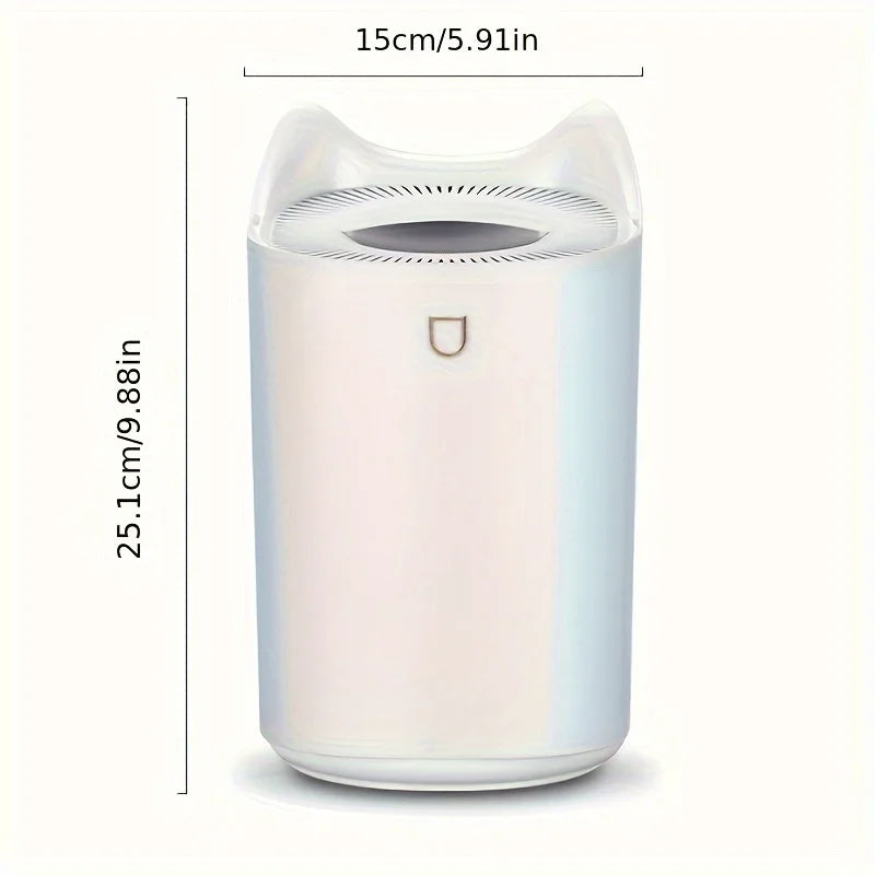 १ पिस यूएसबी संचालित ह्युमिडिफायर आवश्यक तेल डिफ्यूजर सहित, १११.५९ औंस ठूलो क्षमता, अल्ट्रासोनिक कूल मिस्ट, डुअल नोजल, शान्त अपरेट