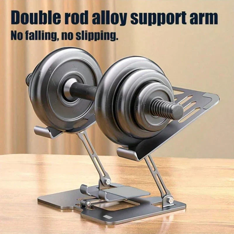 मोबाइल फोन ल्यापटप र ट्याब्लेटको लागि ताप अपव्यय र एन्टी स्लिप पोर्टेबल फोल्डेबल डुअल एक्सिस समायोज्य उचाइ स्थिर स्ट्यान्ड