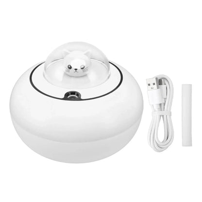 ह्युमिडिफायर ह्युमिडिफायर प्यारा बिरालोको मूर्तिकला पोर्टेबल शान्त डेस्कटप एयर ह्युमिडिफायर घरको लागि USB प्लग इन ह्युमिडिफायर