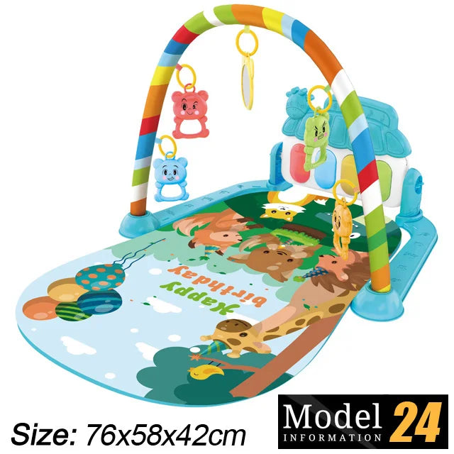 बच्चा गतिविधि जिम संगीत र्‍याक प्रारम्भिक शिक्षा खेलौना उपहार नवजात शिशु ०-३६ महिना पियानो किबोर्ड शिशु क्रलिङ ब्ल्याङ्केट पेडल प्ले म्याट