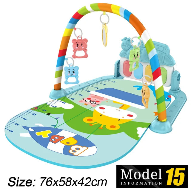 बच्चा गतिविधि जिम संगीत र्‍याक प्रारम्भिक शिक्षा खेलौना उपहार नवजात शिशु ०-३६ महिना पियानो किबोर्ड शिशु क्रलिङ ब्ल्याङ्केट पेडल प्ले म्याट