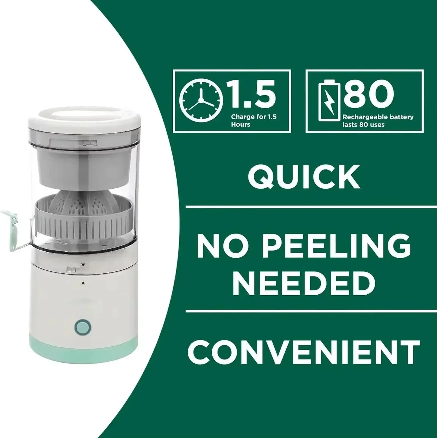 Fully Automatic Fruit Juicer Extractor Portable Juice Machine with Residue Separation Bidirectional Spiral for Home Use