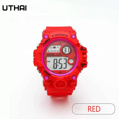 UTHAI CE133 नयाँ बालबालिकाको इलेक्ट्रोनिक घडी, केटा केटीको लागि जेली स्पोर्ट्स वाच वाटरप्रूफ अलार्म घडी मल्टिफंक्शनल घडी