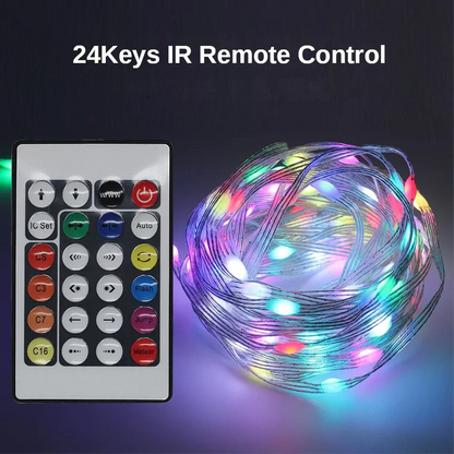 5M Bluetooth 5V WS2812B Fairy Lights Dreamcolor RGBIC Addressable Party Christmas Lights Wedding Decoration Garland LED String