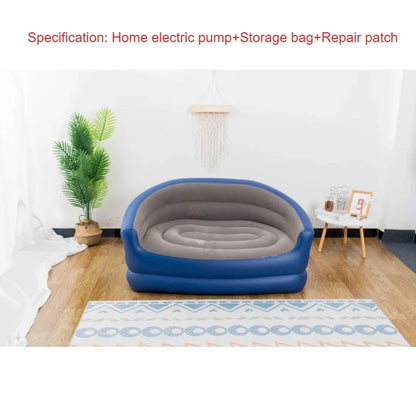 लन्च ब्रेकको लागि नयाँ इन्फ्लेटेबल लेजी सोफा डबल लाउन्ज कुर्सी ब्याकरेस्ट र आर्मरेस्टसहितको ठूलो फोल्डिङ फुर्सद सोफा