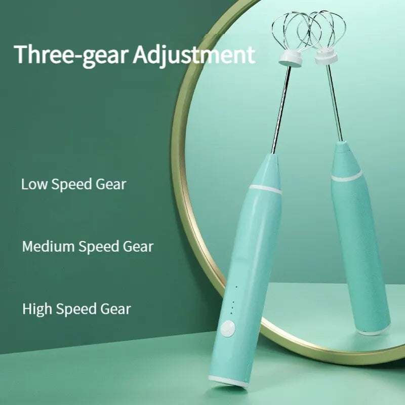 इलेक्ट्रिक मिल्क फ्रदर पोर्टेबल एग बिटर USB रिचार्जेबल ह्यान्डहेल्ड कफी ब्लेंडर मिल्क शेकर मिक्सर फोमर फूड ब्लेंडर