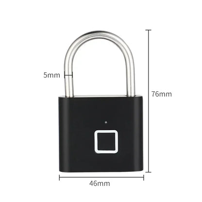 Home  Fingerprint Padlock Aluminum Sliding Door Security Bar 0.2s Lock Portable Anti-theft Electronic Waterproof Unlock To Use
