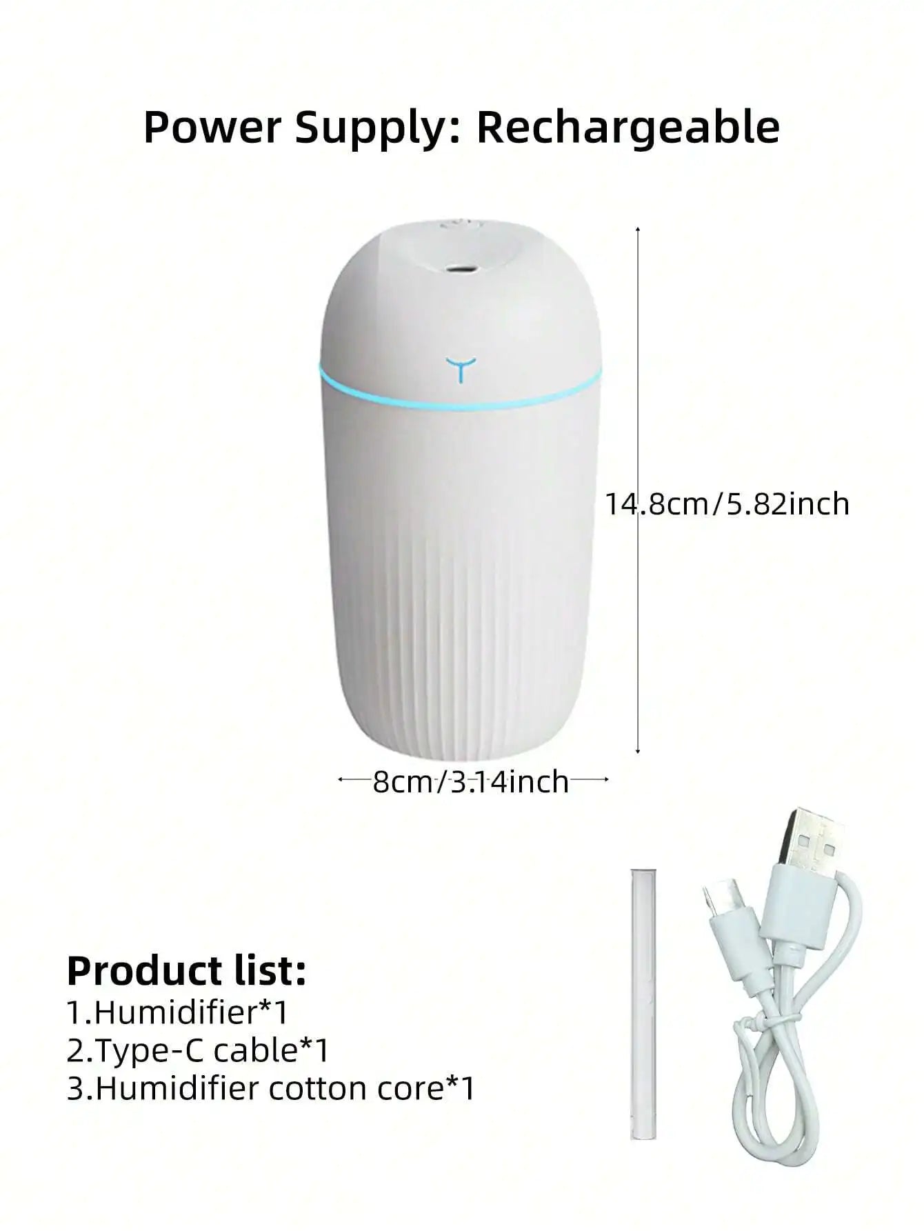 पोर्टेबल कप स्प्रे ह्युमिडिफायर, ४२० मिलि सेतो, अटोमोटिभको लागि सिंगल स्प्रे एरोमेटिक एसेन्शियल आयल डिफ्यूजर। USB एयर ह्युमिडिफायरहरू।