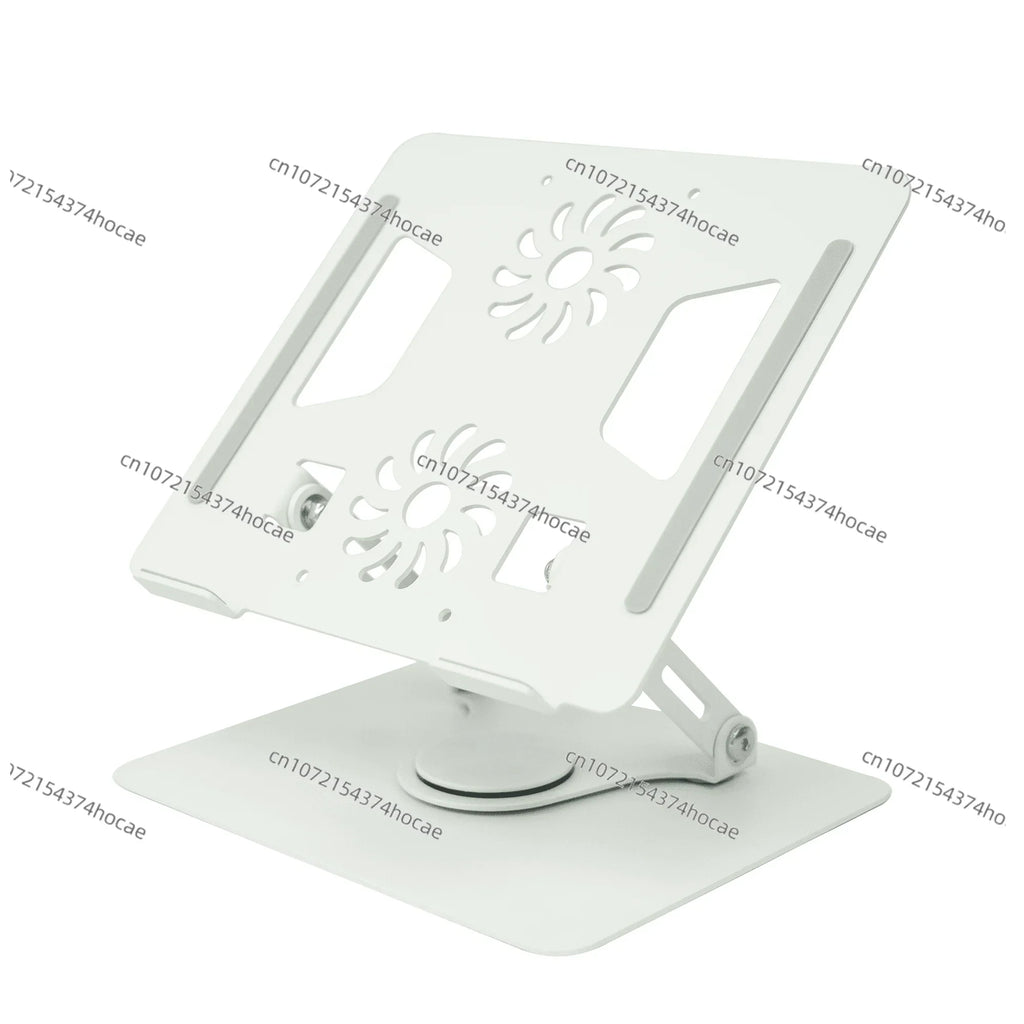 धातु समायोज्य ल्यापटप होल्डर ३६० डिग्री घुमाउने ल्यापटप कूलिङ होल्डर फोल्डेबल ल्यापटप लिफ्टर होल्डर डुअल फ्यानहरू सहित