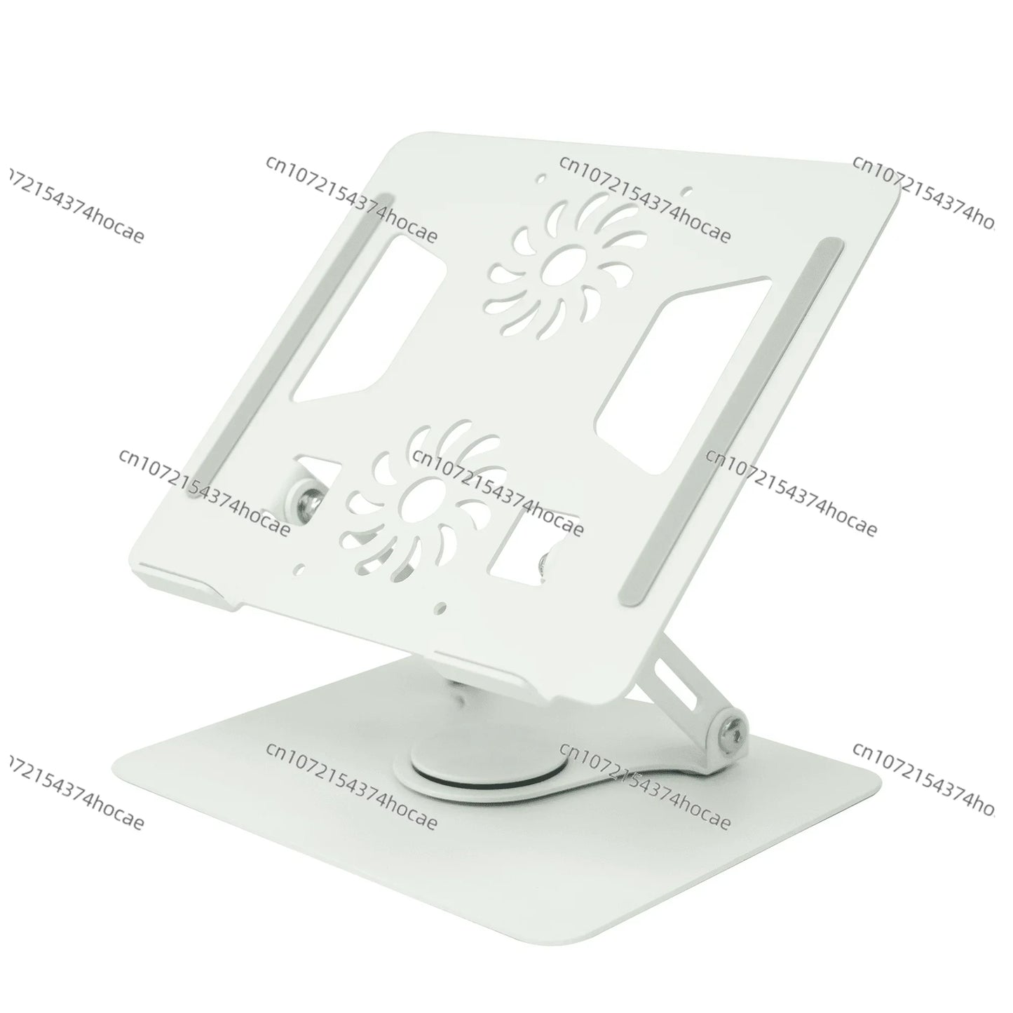 धातु समायोज्य ल्यापटप होल्डर ३६० डिग्री घुमाउने ल्यापटप कूलिङ होल्डर फोल्डेबल ल्यापटप लिफ्टर होल्डर डुअल फ्यानहरू सहित
