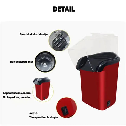 मिनी पपकर्न मेसिन, बच्चाहरूको लागि सानो विद्युतीय घरेलु उपकरण, पूर्ण स्वचालित पपकर्न मेसिन छिटो तताउने र डेलिभरी