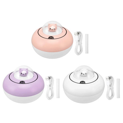 ह्युमिडिफायर ह्युमिडिफायर प्यारा बिरालोको मूर्तिकला पोर्टेबल शान्त डेस्कटप एयर ह्युमिडिफायर घरको लागि USB प्लग इन ह्युमिडिफायर