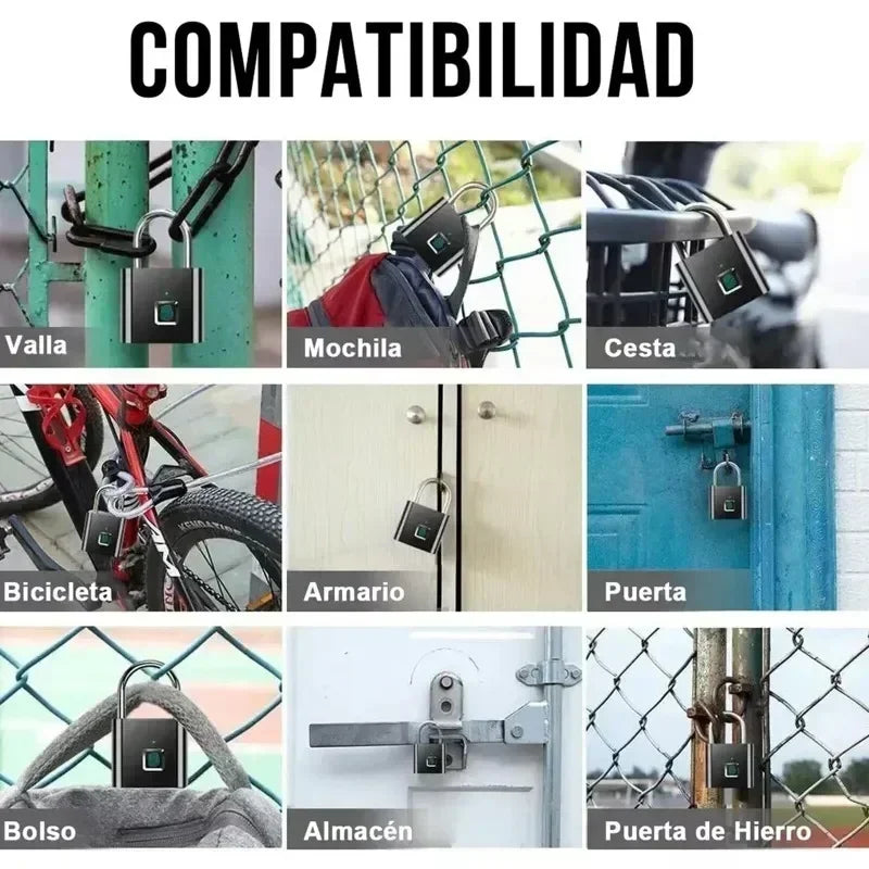 घरको फिंगरप्रिन्ट प्याडलक एल्युमिनियम स्लाइडिङ डोर सेक्युरिटी बार ०.२ सेकेन्ड लक पोर्टेबल एन्टी-थेफ्ट इलेक्ट्रोनिक वाटरप्रूफ अनलक प्रयोग गर्न