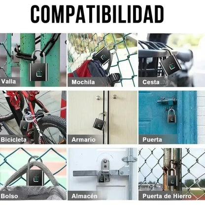 Home  Fingerprint Padlock Aluminum Sliding Door Security Bar 0.2s Lock Portable Anti-theft Electronic Waterproof Unlock To Use