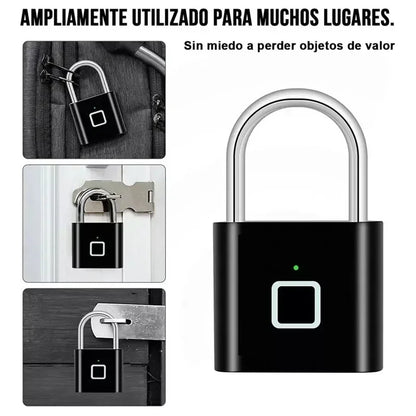 Home  Fingerprint Padlock Aluminum Sliding Door Security Bar 0.2s Lock Portable Anti-theft Electronic Waterproof Unlock To Use
