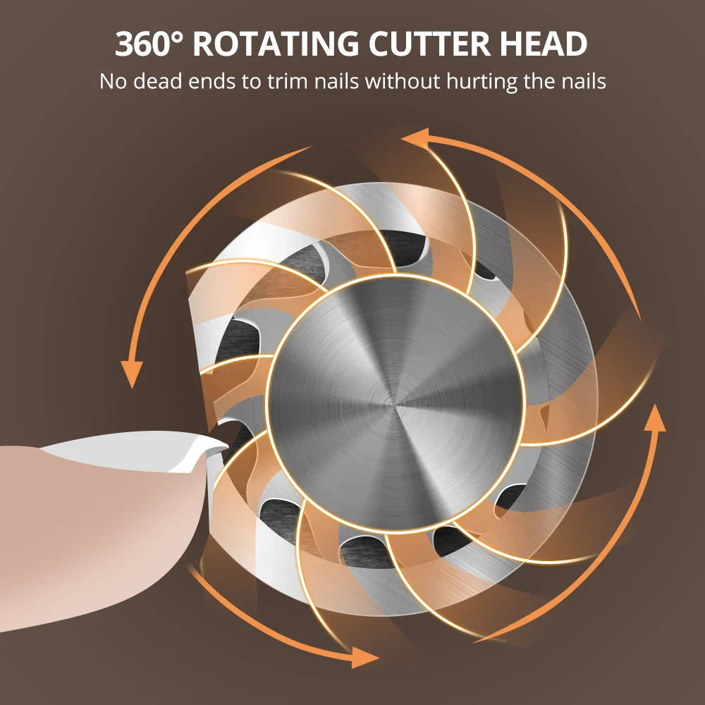 इलेक्ट्रिक नेल क्लिपर स्वचालित नेल क्लिपर ट्रिमर कटर नेल सिजर कम आवाज एन्टी-स्प्ल्याश नेल मेसिन मैनीक्योर मेसिन
