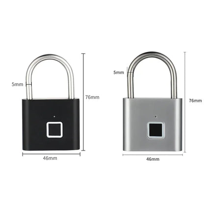 Home  Fingerprint Padlock Aluminum Sliding Door Security Bar 0.2s Lock Portable Anti-theft Electronic Waterproof Unlock To Use