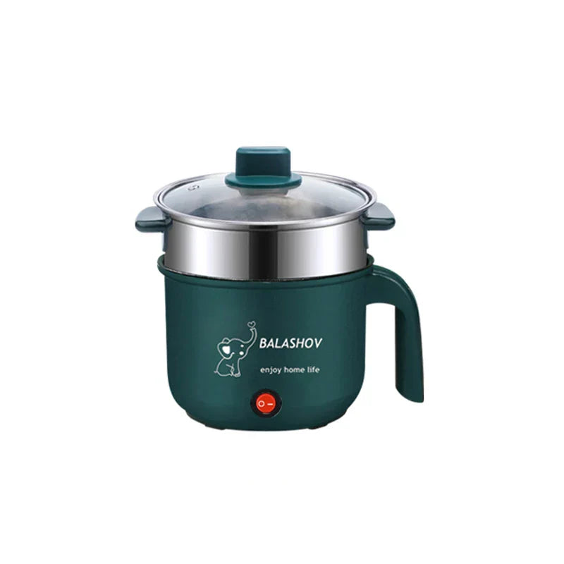 घरको भान्छाको लागि मिनी इलेक्ट्रिक कुकर २ जनाको खाना चाउचाउ सिंगल/डबल लेयर मल्टिफंक्शनल नन-स्टिक प्यान स्टीम कुकिंग मेसिन