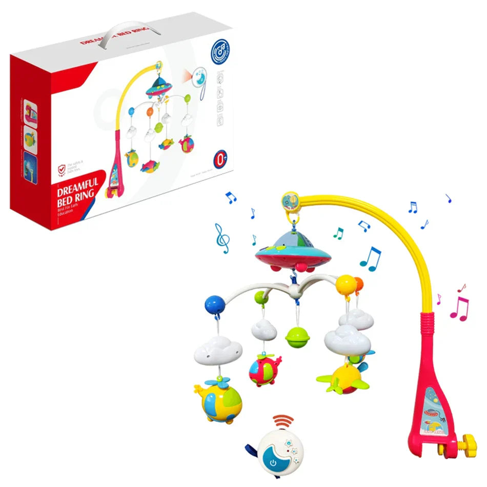 शिशुहरूका लागि १०८ मेलोडी लाइटहरू भएको म्युजिकल बेबी क्रिब मोबाइल रिमोट कन्ट्रोल नवजात शिशुका लागि क्रिब खेलौनाहरू क्रिब खेलौनाहरूको लागि मोबाइल