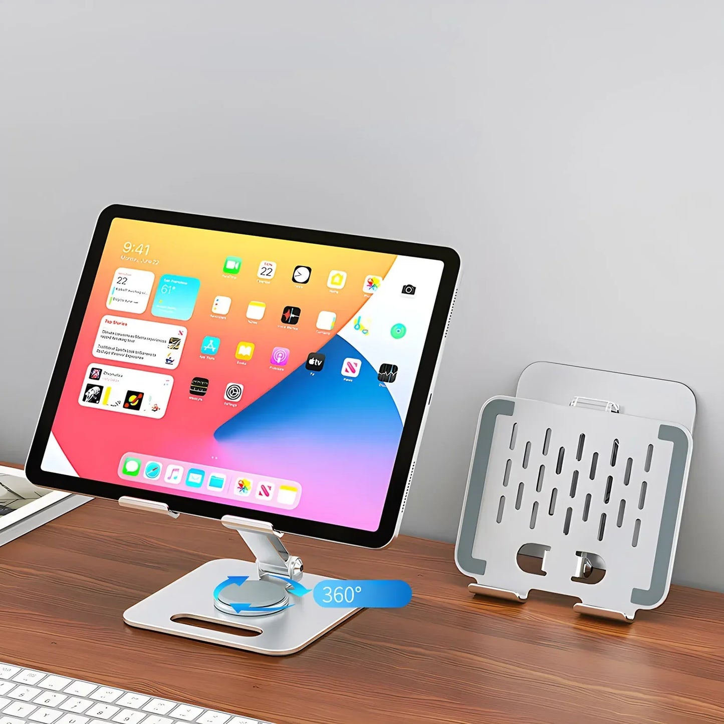 फोन ट्याब्लेट स्ट्यान्ड समायोज्य एल्युमिनियम मिश्र धातु पोर्टेबल फोल्डिंग स्ट्यान्ड कूलिङ स्ट्यान्ड आईप्याड एन्ड्रोइड प्याड ट्याब्लेटको लागि घुमाउने समर्थन